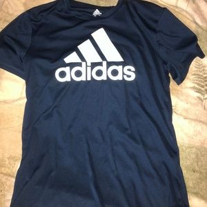 blue white and silver addias shirt